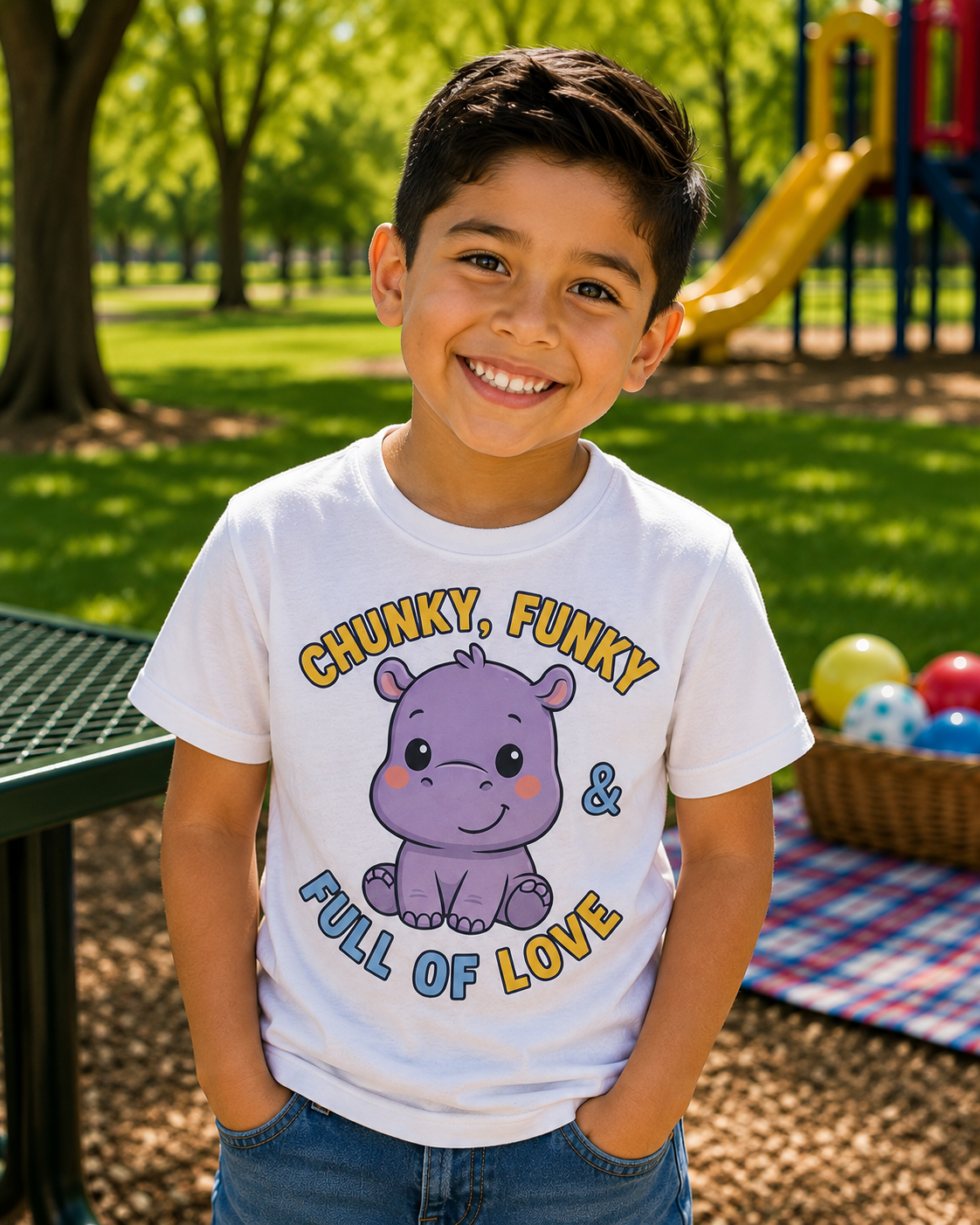 Chunky, Funky & Full of Love- Kids Unisex T-shirt