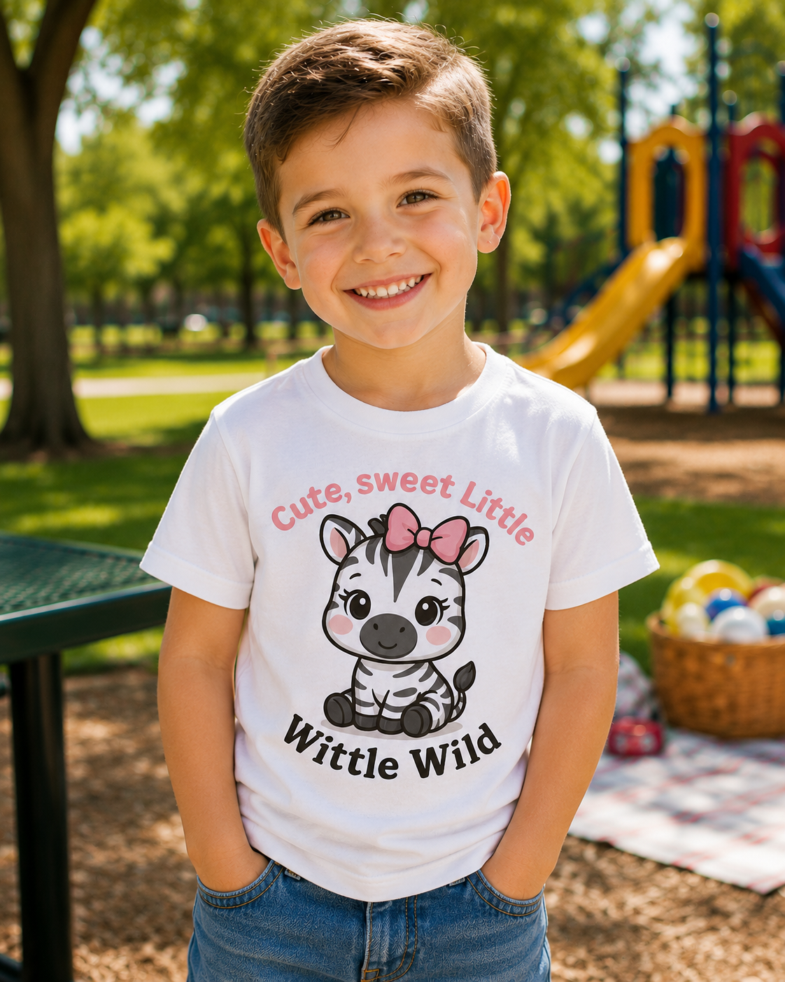 Cute, Sweet and a Little Wittle Wild - Kids Premium Unisex T-Shirt