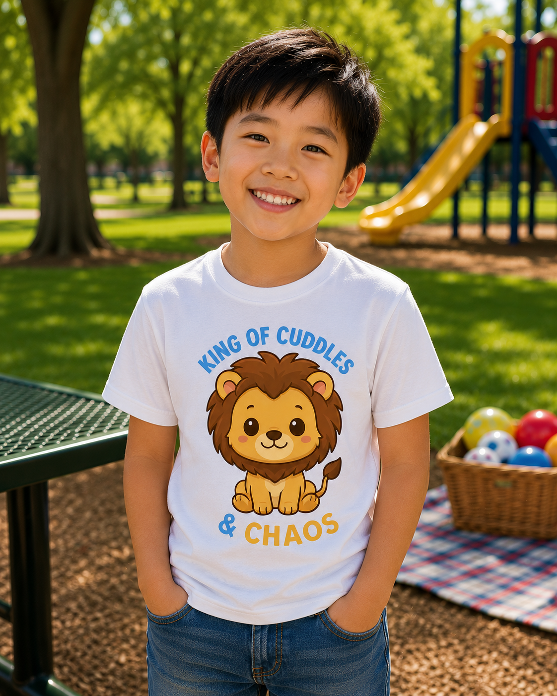 King of Cuddles & Chaos - Adult Premium Unisex T-Shirt